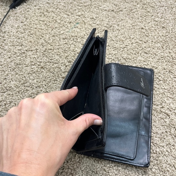 BUXTON FAUX OSTRICH WALLET 7.75" x 4.5" FAUX LEATHER WOMENS - Picture 6 of 11